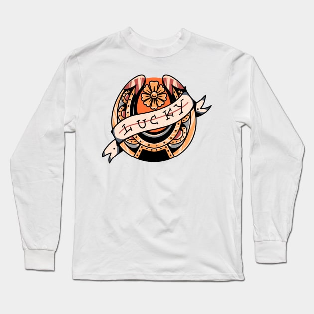 lucky horseshoe tattoo Long Sleeve T-Shirt by donipacoceng